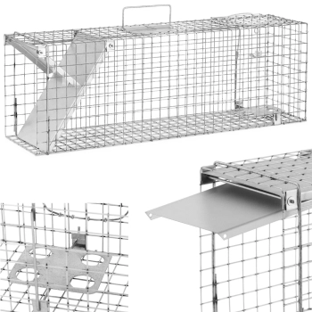 Żywołapka pułapka łapka na szczury kuny zatrzaskowa jednostronna 820x200x270 mm ZESTAW