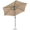 Parasol ogrodowy okrągły duży uchylny z korbką śr. 300 cm szarobrązowy