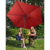 Parasol ogrodowy okrągły duży uchylny z korbką śr. 300 cm czerwony