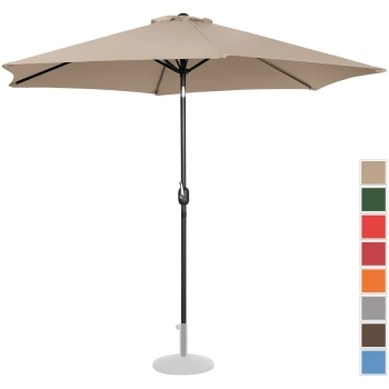 Parasol ogrodowy okrągły duży uchylny z korbką śr. 300 cm kremowy