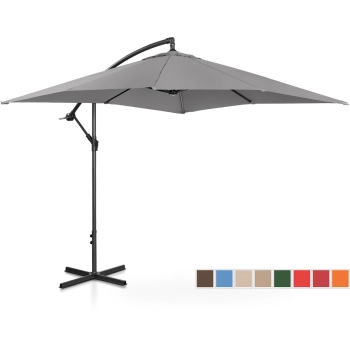 Parasol ogrodowy na wysięgniku kwadratowy 250 x 250 cm ciemnoszary