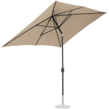 Parasol ogrodowy prostokątny uchylny z korbką 200 x 300 cm szarobrązowy