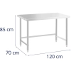 Stół blat roboczy centralny stalowy 120 x 70 cm do 93 kg