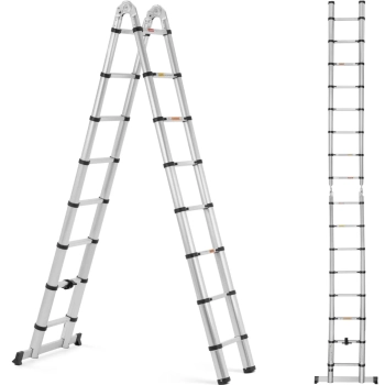 Drabina teleskopowa składana z aluminium 16 stopni 0.92-2.42/5 m