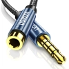 Przedłużacz kabel adapter audio AUX mini jack 3.5mm 1.5m niebieski