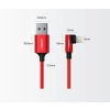 Kątowy kabel przewód do iPhone USB - Lightning MFI 2.4A 1m czarny