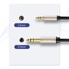 Kabel przewód przejściówka audio TRS mini jack 3.5mm - jack 6.35mm 2m szary