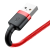 Wytrzymały elastyczny kabel przewód USB Iphone Lightning QC3.0 1.5A 2M czerwony