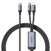 2w1 Kabel przewód Speedy Series USB-C - USB-C / iPhone Lightning 100W 1.5m czarny