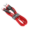 Wytrzymały elastyczny kabel przewód USB Iphone Iphone Lightning QC3.0 2.4A 0.5M czerwony