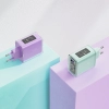 Ładowarka sieciowa GaN 65W 3 porty 1x USB 2x USB-C różowa