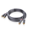 Kabel przewód stereo audio video 2 RCA 2x Cinch 5m szary