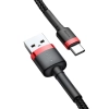 Wytrzymały nylonowy kabel przewód USB USB-C QC3.0 2A 3M czarno-czerwony