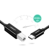 Kabel przewód do drukarki skaneru faxu USB-C - USB-B 1m czarny