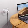 Kabel przewód kątowy z bocznym wtykiem USB-C na USB-C Quick Charge 1m - szary