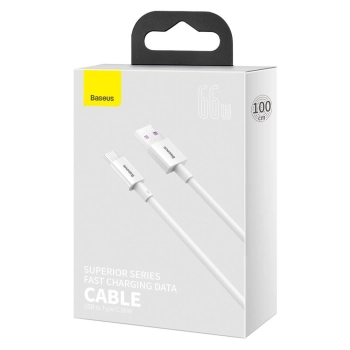 Kabel przewód Superior USB - USB-C 66W 6A 1m - biały