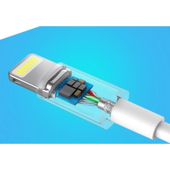 Kabel przewód do iPhone USB - Lightning MFI 1m 2.4A biały