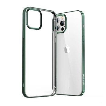 NBS ultra cienkie przezroczyste etui z metaliczną ramką do iPhone 12 Pro Max zielony