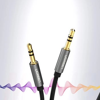 Kabel przewód audio AUX mini jack 3.5mm 1m - czarny