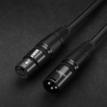 Przedłużacz kabel przewód audio do mikrofonu XLR 1m czarny