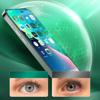 Zielone szkło hartowane do iPhone 14 Pro Max z filtrem Anti Blue Light na cały ekran Knight