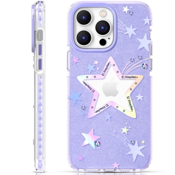 Etui pokrowiec w gwiazdki iPhone 14 Plus Heart Star Series PURPLE STAR