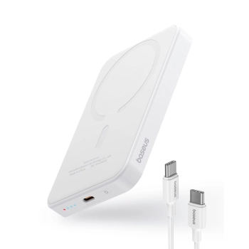 Mini powerbank 5000mAh 20W + kabel USB-C 20V / 3A biały