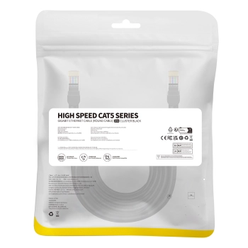 Kabel przewód sieciowy Ethernet Cat 5 RJ-45 1000Mb/s skrętka 10m czarny