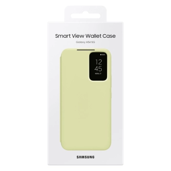 Etui pokrowiec z klapką okienkiem portfel na kartę Galaxy A54 5G Smart View Wallet limonkowe