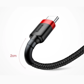 Wytrzymały nylonowy kabel przewód USB USB-C 2A 3M czarno-szary