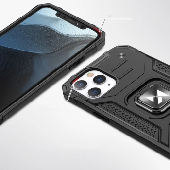 Etui pancerny pokrowiec do iPhone 14 Pro Max uchwyt magnetyczny Ring Armor złoty