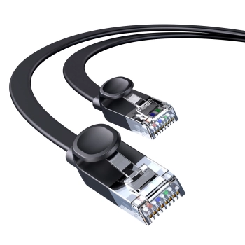 Kabel sieciowy płaski Patchcord RJ45 Speed Six 1000Mbps 15m - czarny