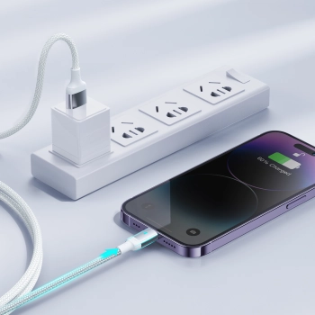 Wytrzymały kabel do iPhone A10 Series w oplocie USB-C - Lightning 20W 2m biały