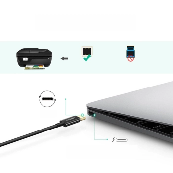 Kabel przewód do drukarki USB-C - USB-B 480Mb/s 2m czarny