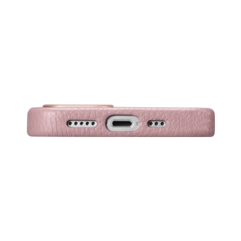 Skórzane etui iPhone 14 Plus magnetyczne z MagSafe Litchi Premium Leather Case różowy