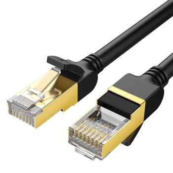 Kabel przewód patchcord sieciowy LAN RJ45 Cat 7 STP 10Gbps 2m czarny