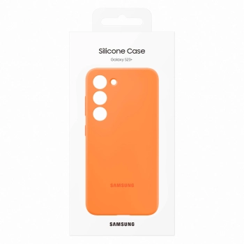 Etui silikonowy pokrowiec Samsung Galaxy S23+ Silicone Cover pomarańczowe