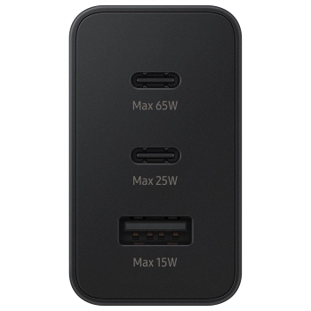 Ładowarka sieciowa 2x USB-C i 1x USB PPS PD 65W QC 3.0 AFC FCP czarny