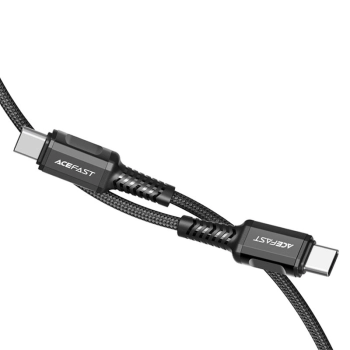 Kabel przewód w oplocie USB-C 60W 20V 3A 1.2m czarny