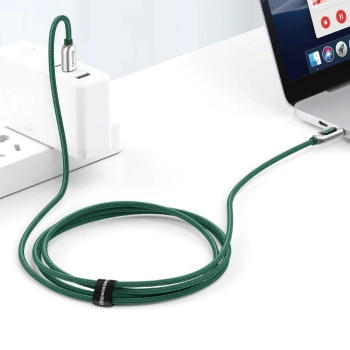 Kabel USB-C 100W 5A Power Delivery z wyświetlaczem miernikiem mocy 2m zielony