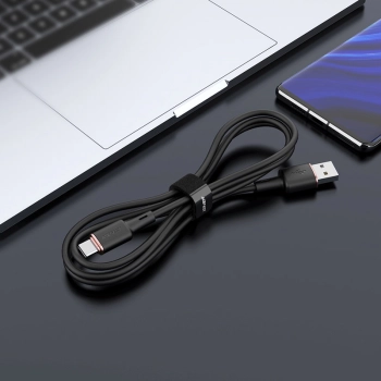 Kabel przewód USB - USB-C 3A 1.2m zielony oliwkowy