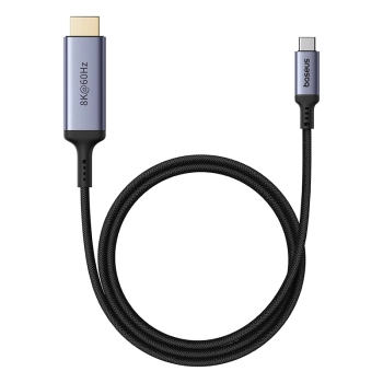 Kabel przewód USB-C - HDMI 8K 60Hz elastyczny wytrzymały 1.5m czarny