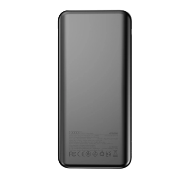 Powerbank z latarką 22.5W 10000mAh i wbudowanymi kablami USB-C i Lightning czarny