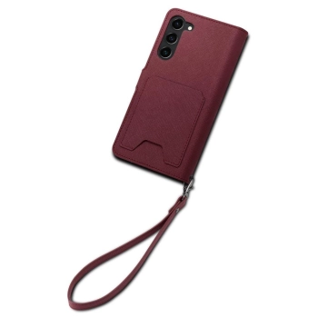 Etui z portfelem i kieszonka na kartę Galaxy S23+ Wallet S Plus burgundowe