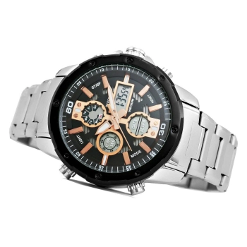 Zegarek Męski Perfect A8026B-1 Dual Time Iluminacja i Fluorescencja