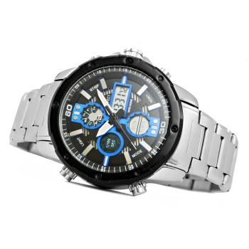 Zegarek Męski Perfect A8026B-3 Dual Time Iluminacja i Fluorescencja