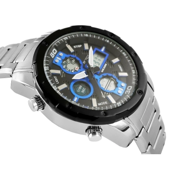 Zegarek Męski Perfect A8026B-3 Dual Time Iluminacja i Fluorescencja