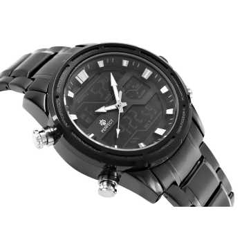 Zegarek Męski Perfect A8027-4 Dual Time Iluminacja