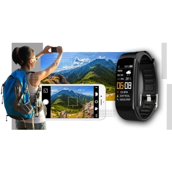 Smartband Giewont Fit&GO Duo GW200-2 - Black + Pasek Ice White