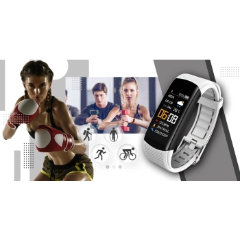 Smartband Giewont Fit&GO Duo GW200-2 - Black + Pasek Ice White